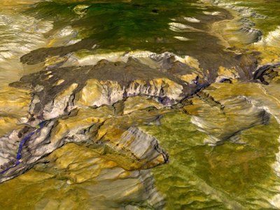 Satelliten-Thermalemissions- und Reflexionsbild des Grand Canyon, Arizona, USA. Wissenschaft Geologie von National Aeronautics and Space Administration National Aeronautics and Space Administration